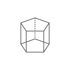 geometric figures, pentagonal prism outline icon. Elements of geometric figures illustration icon. Signs and symbols can be used for web, logo, mobile app, UI, UX