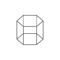 geometric figures, hexagonal prism outline icon. Elements of geometric figures illustration icon. Signs and symbols can be used for web, logo, mobile app, UI, UX