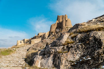 Fototapeta na wymiar Ancient castle of Van in Turkey, known also as Tushba Castle