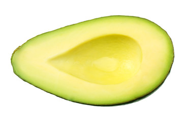 sliced avocado isolated on a white background