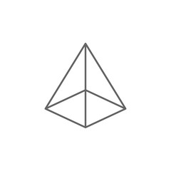 Fototapeta premium geometric figures, square based pyramid outline icon. Elements of geometric figures illustration icon. Signs and symbols can be used for web, logo, mobile app, UI, UX