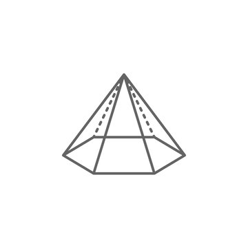 geometric figures, hexagonal pyramid outline icon. Elements of geometric figures illustration icon. Signs and symbols can be used for web, logo, mobile app, UI, UX