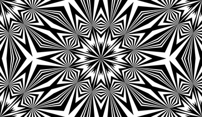 Abstracte naadloze patroon met caleidoscoop. Symmetrische patronen van reflecties van figuren.