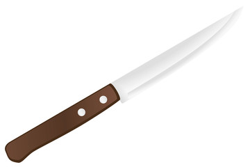 kitchen knife on a white background, isolate