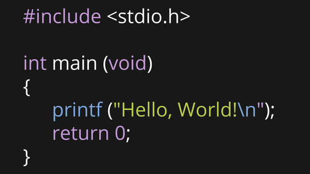 Hello World simple beginner C Program