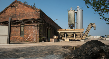 Concrete production plant at Stanton Ironworks, Derbyshire, UK