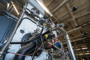 Modern boiler room equipment- high power boiler burner.