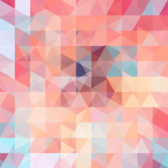 Abstract vector background with pink, blue, beige triangles. Colorful geometric vector illustration. Creative design template.