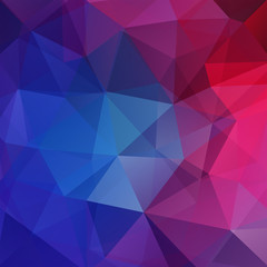 Polygonal vector background. Can be used in cover design, book design, website background. Vector illustration. Pink, purple, blue colors.