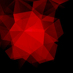 Polygonal vector background. Can be used in cover design, book design, website background. Vector illustration. Red, black colors.