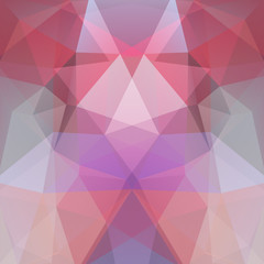 Geometric pattern, polygon triangles vector background in pink, gray tones. Illustration pattern