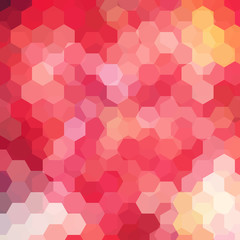 Abstract hexagons vector background. Red geometric vector illustration. Creative design template.