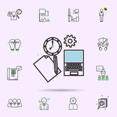 Clock computer colored icon. business icons universal set for web and mobile