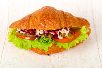 Croissant with meat