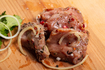 Raw pork kebab