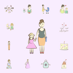 Mother and child icon. mother icons universal set for web and mobile