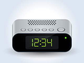 Digital clock realistic vector icon
