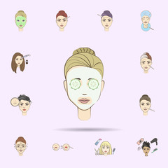 beauty mas face  colored icon. Beauty, anti-aging icons universal set for web and mobile