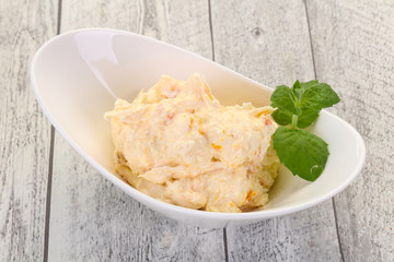 Curd with dry apricot