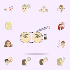 eye lip tattoo  colored icon. Beauty, anti-aging icons universal set for web and mobile