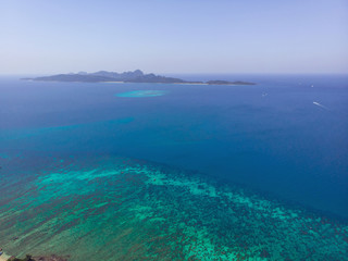 Fototapeta na wymiar Aerial view of islands and blue ocean