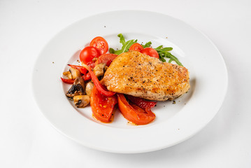 chicken breast with grilled vegetables