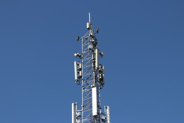 All kind of antenna's on communication tower in Nieuwerkerk aan den IJssel in the Netherlands