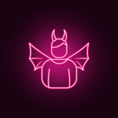 avatar of the demon male neon icon. Elements of Angel and demon set. Simple icon for websites, web design, mobile app, info graphics