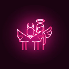 Angel and demon neon icon. Elements of Angel and demon set. Simple icon for websites, web design, mobile app, info graphics