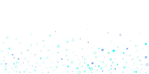 Blue, cyan, turquoise glitter stars confetti