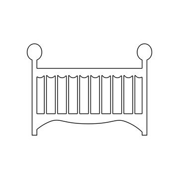 recommend clip art: baby bed icon. Element of Baby for mobile concept and web apps icon. Outline, thin line icon for website design and development, app development