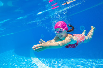 girl swim in  pool - 263558508