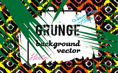 Funny pop cover. Grunge summer background for brochure, flyer. Minimalistic design. Creative concept. Vector illustration EPS10.