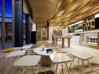 3D RENDER CAFE RESTAURANT
