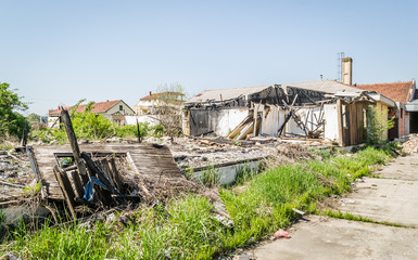 The remains of the burnt house