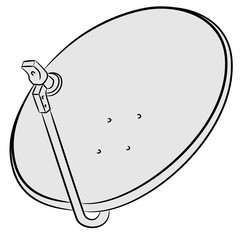 Satellite parabolic TV or Wi-Fi antenna with dish. Aerial device