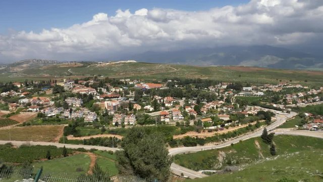 Israeli - Lebanese border overlooking Metula on the Israeli side and the Lebanese villages across the border, This 80km border is also referred to as The good fence.