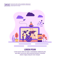 Fototapeta premium Vector illustration concept of seo. Modern illustration conceptual for banner, flyer, promotion, marketing material, online advertising, business presentation