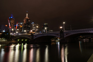 Fototapeta na wymiar Melbourne CBD night photography 