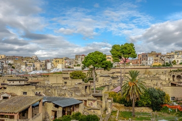 Fototapeta na wymiar Herculaneum Roman ruins, Gulf of Naples, Ercolano, Campania, Italy