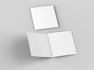 Fototapeta premium Open tri-folded laflet in square format.