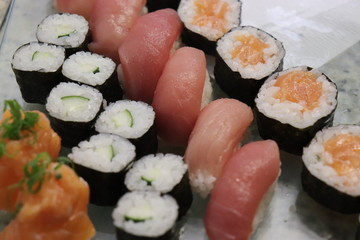 sushi on plate