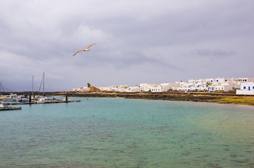 Seaport of Caleta de Sebo in La Graciosa island