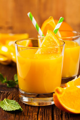 Orange Juice. Selective focus.