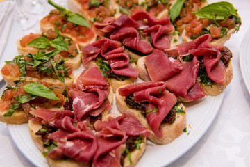 Delicious appetizer on event.