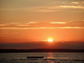 sunset at the seaside with nice beach