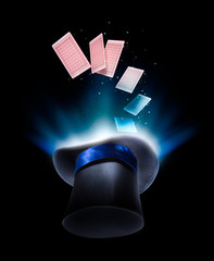 high contrast image of a magician hat on a dark background
