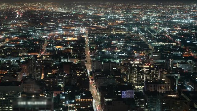 Los Angeles Downtown Fasion District Night Cityscape Time Lapse