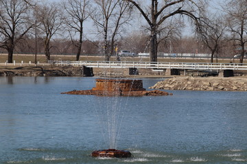 fountain in the lake