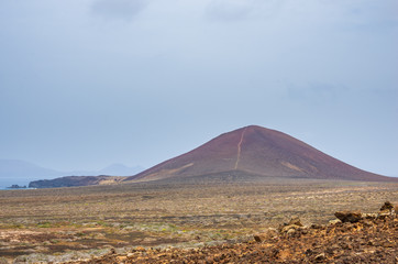 Fototapeta premium Volcanic and desert landscape of La Graciosa island